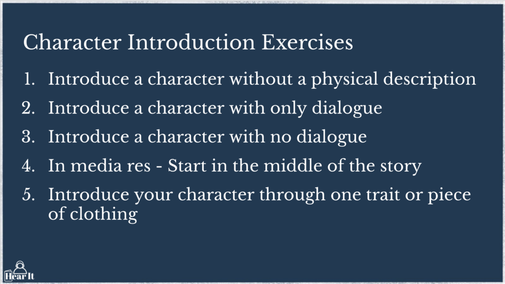 Character Introduction Writing Exercises
